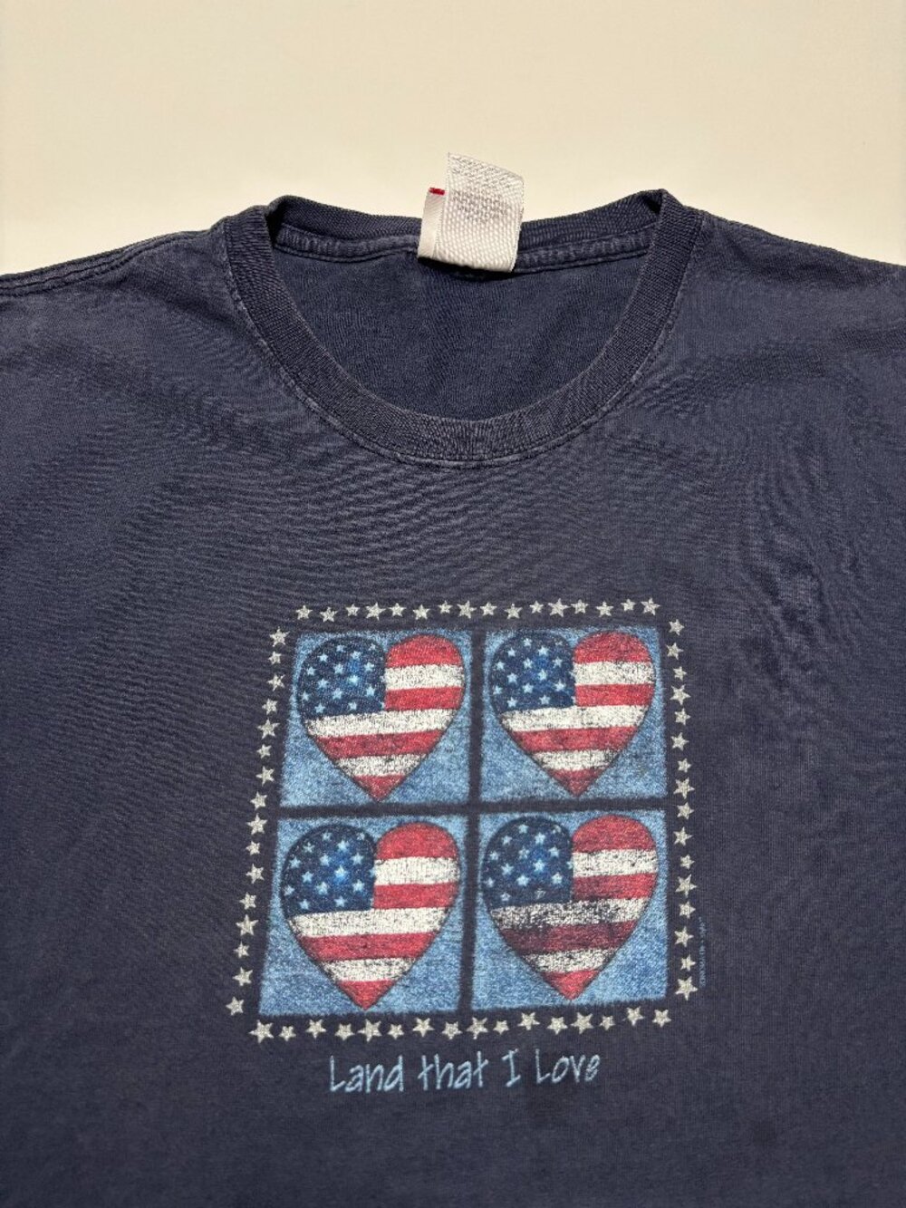 Sonoma Navy Blue Red & White USA Land That I Love Cotton T-Shirt